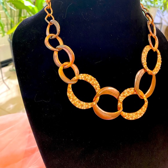 RHINESTONE LINK NECKLACE - Picture 2 of 6